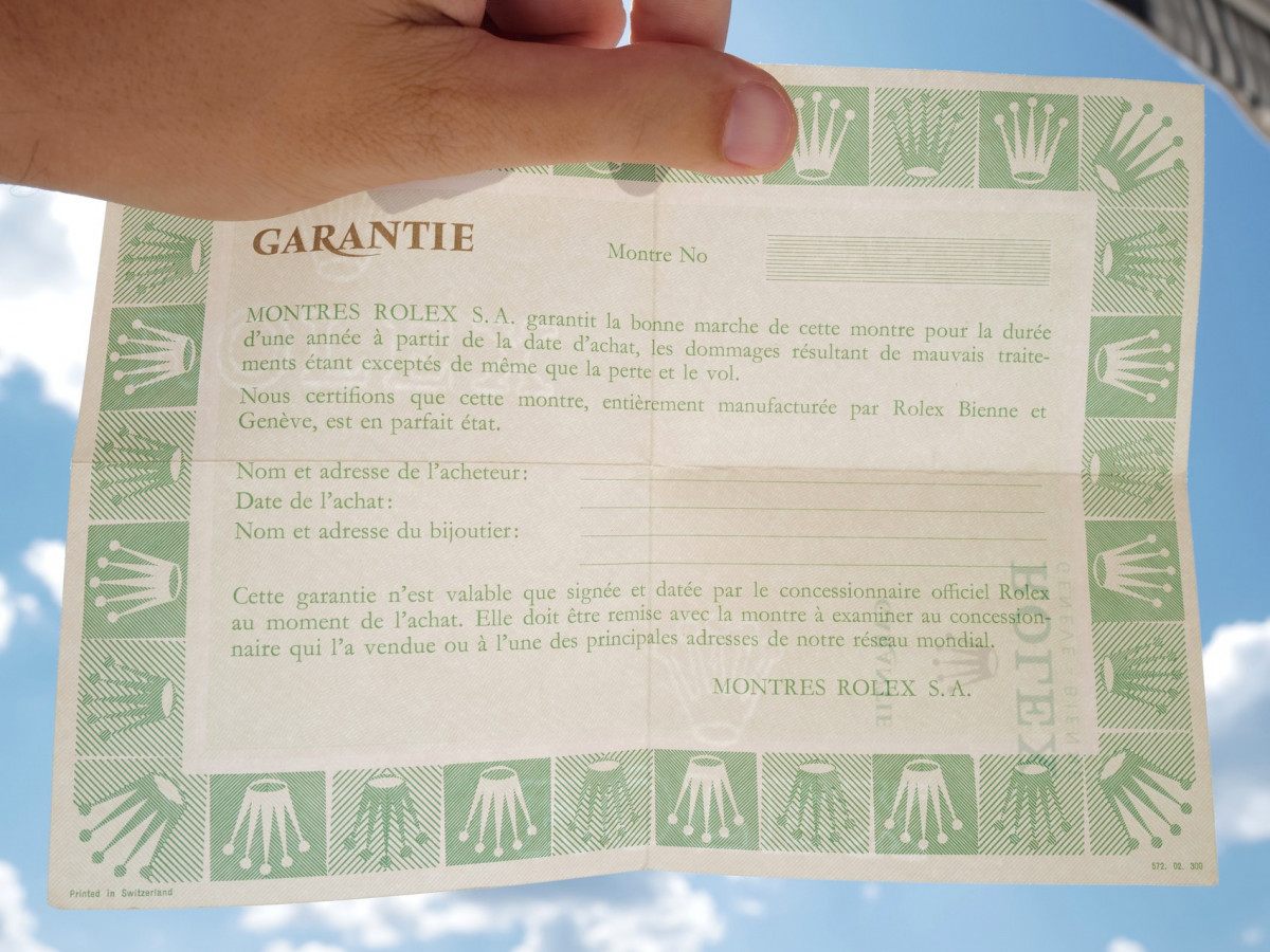 Швейцарський годинник Rolex оригінальний гарантійний бланк документи для Daytona Paul Newman